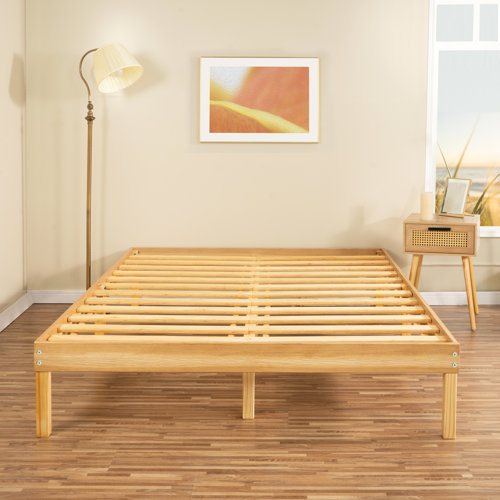 Ebern Designs Eimuntas 14 inch Solid Wood Platform Bed, No Squeak Bed Frame, No Box Spring
